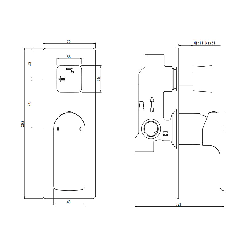 VOG - Brushed Brass Diverter Mixer