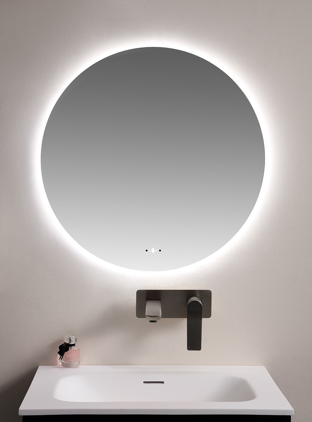 Luna Round Touchless 800 X 800 Frameless LED Mirror - Three Light Temperatures