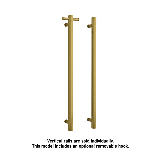 VSH900HBG Brushed Gold 240Volt Vertical Single Heated Rail