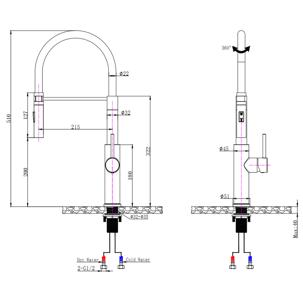 Chrome Standard Kitchen Mixer