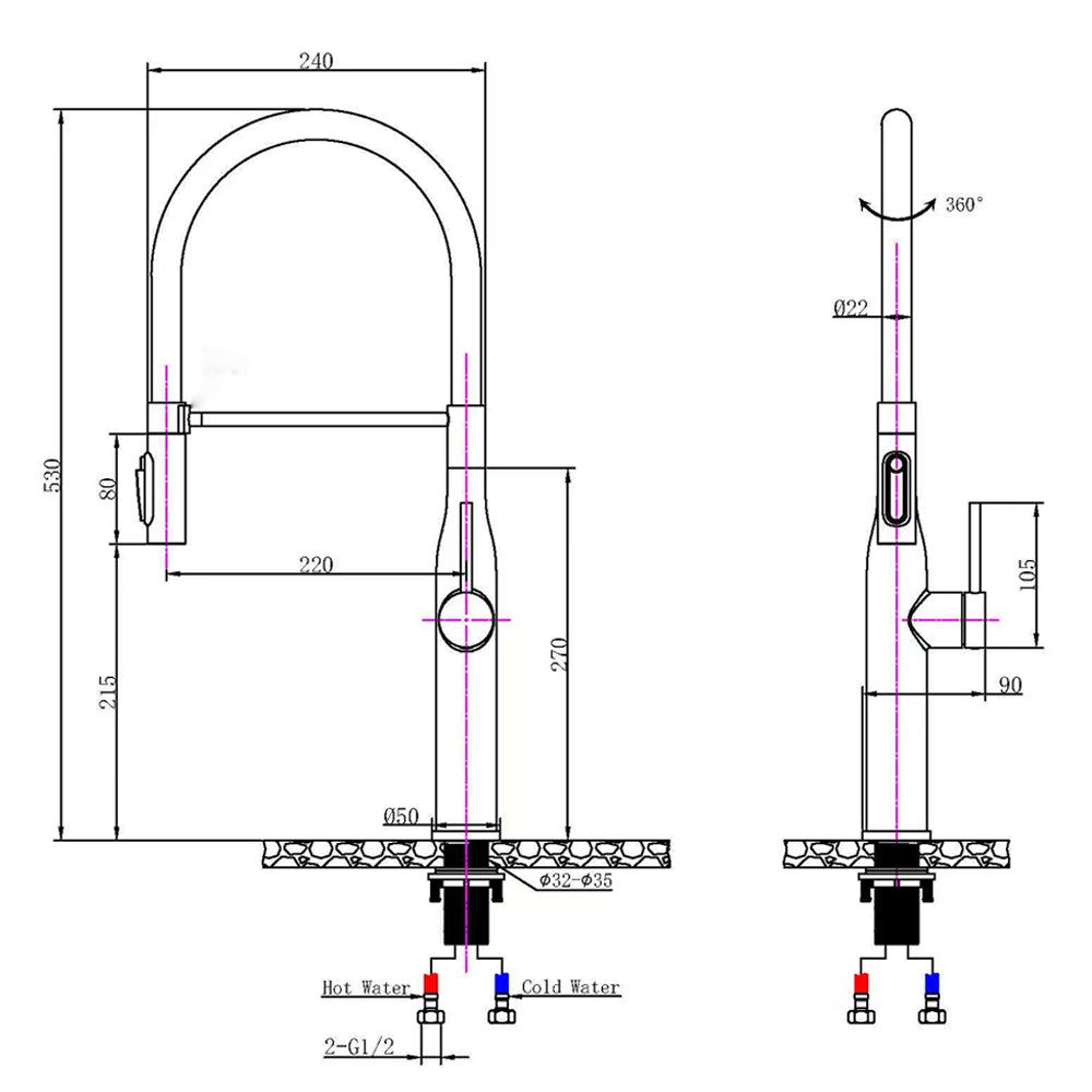 Brushed Nickel Kitchen Mixer