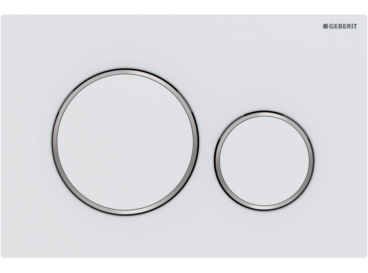 Geberit Sigma20 Flush Plate –  Matt White Finish, Chrome Trim