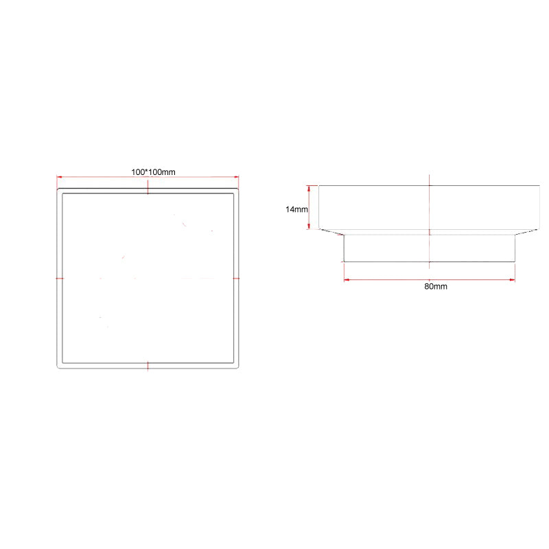 100*100*14mm Brushed Silver Ezy Flow Guard Floor Waste