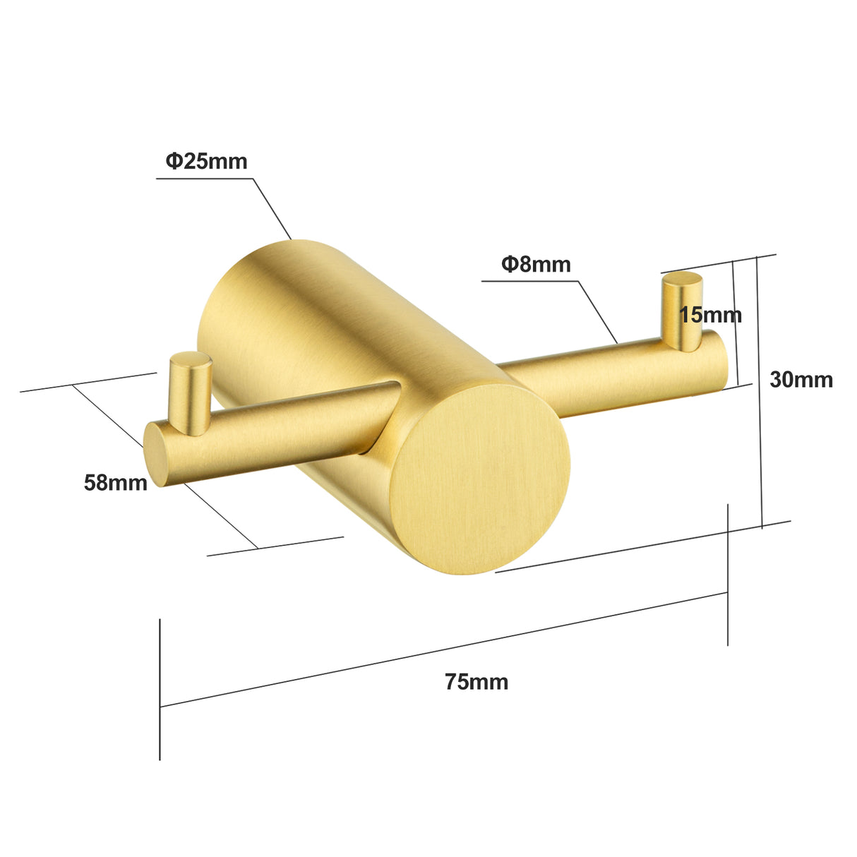 Brushed Brass Robe Hook