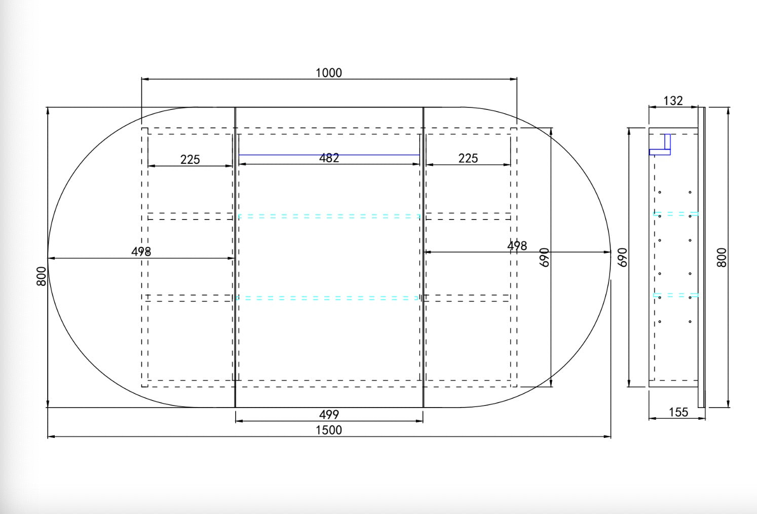Olivia Mirror Cabinet OPLSV1580MW
