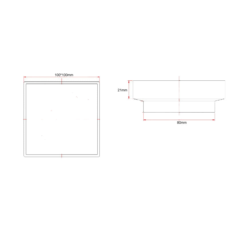 100*100*21mm Brushed Silver Ezy Flow Guard Floor Waste