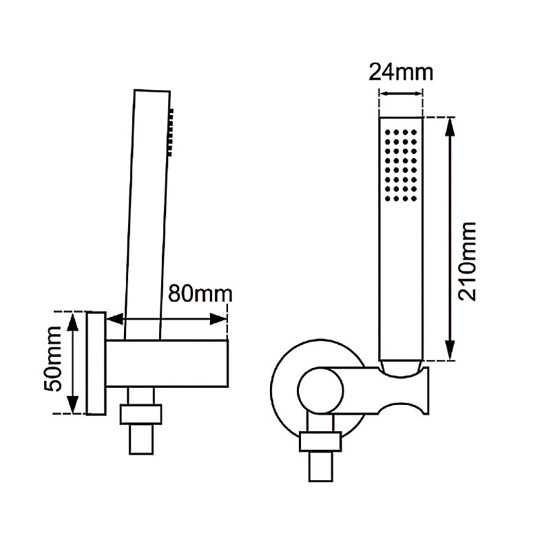 Gunmetal Shower Rail with Handheld Shower