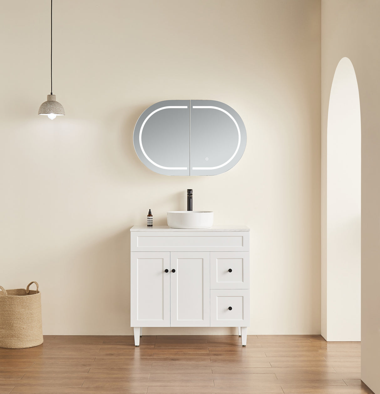 Olivia LED Mirror Cabinet 900X600X155mm