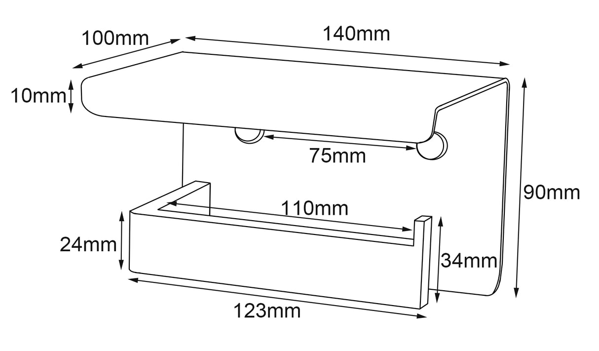 IVANO - Chrome Toilet Paper Holder