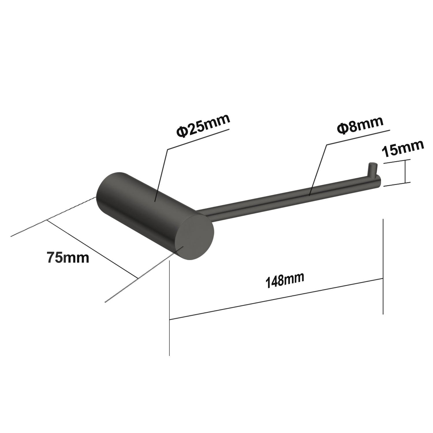 Gunmetal Toilet Paper Holder