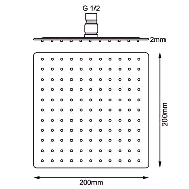 200mm Rose Gold Shower Head