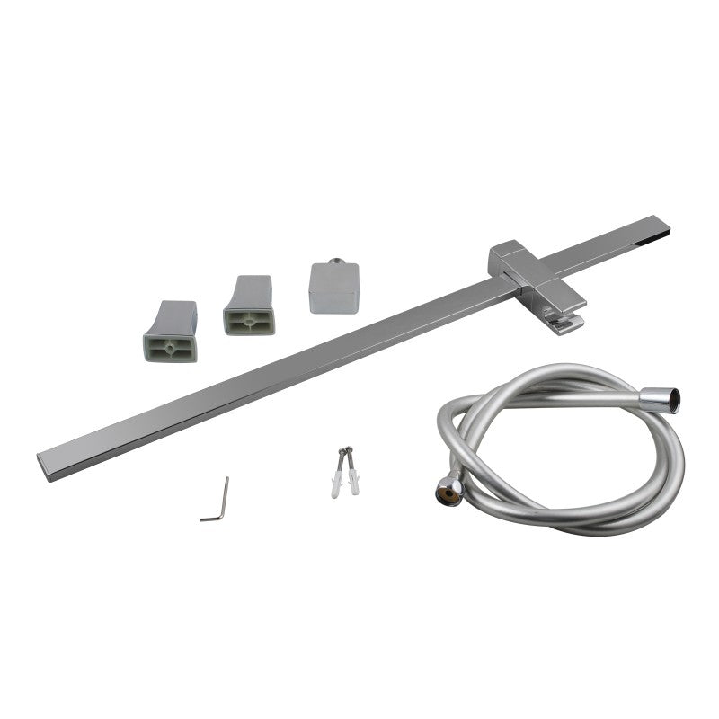 Chrome Shower Rail with Handheld Shower