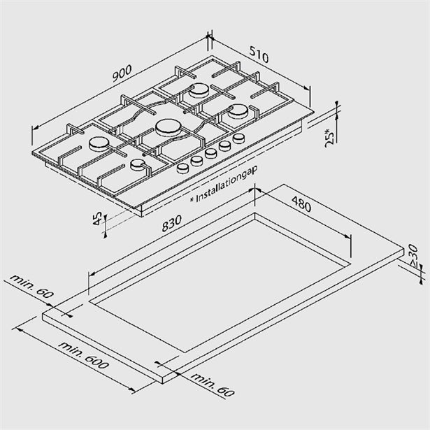 BLAUPUNKT 90CM GLASS COOKTOP (BLACK)