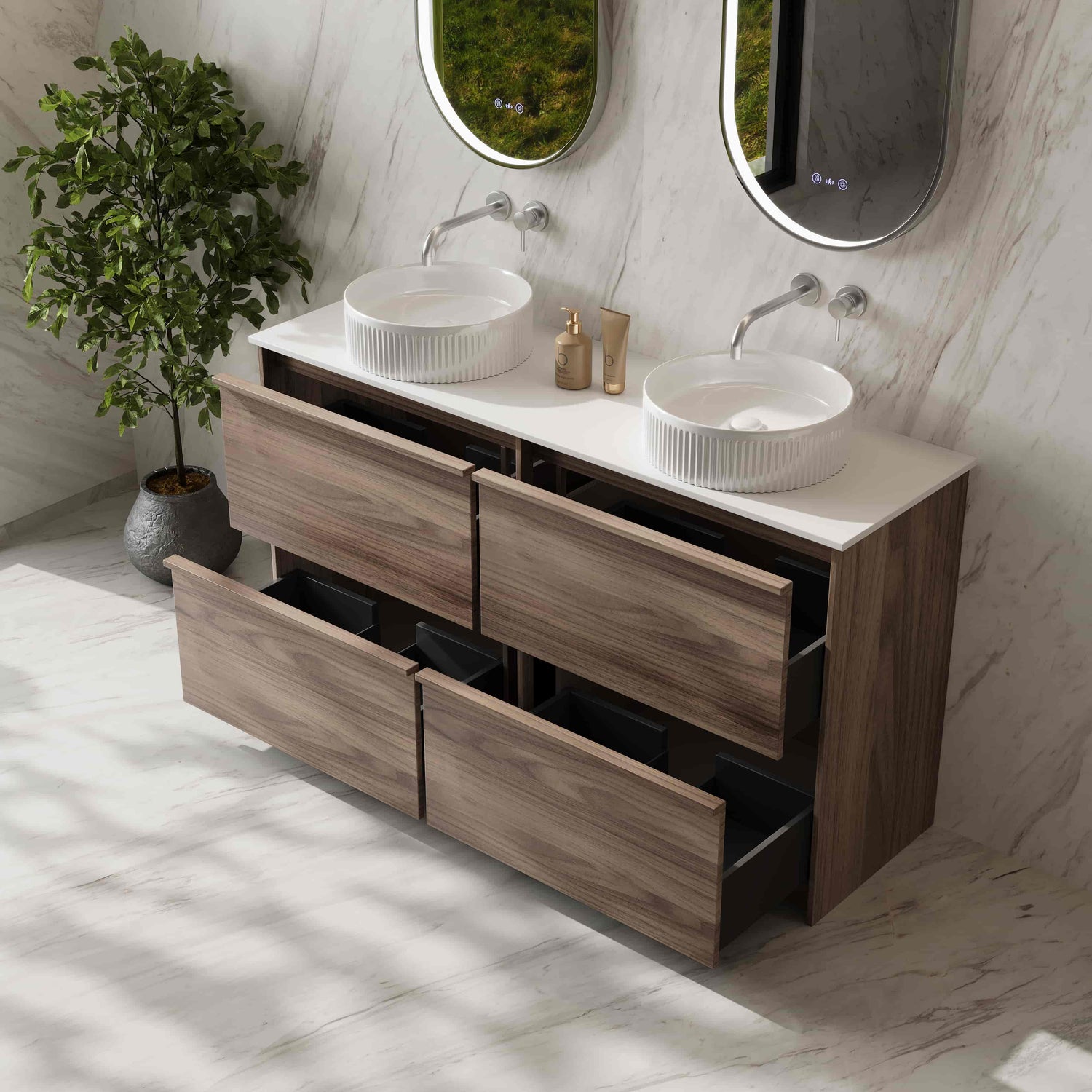 Bella 1500mm Freestanding Cabinet - Notaio Walnut