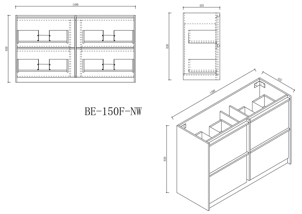 Bella 1500mm Freestanding Cabinet - Notaio Walnut