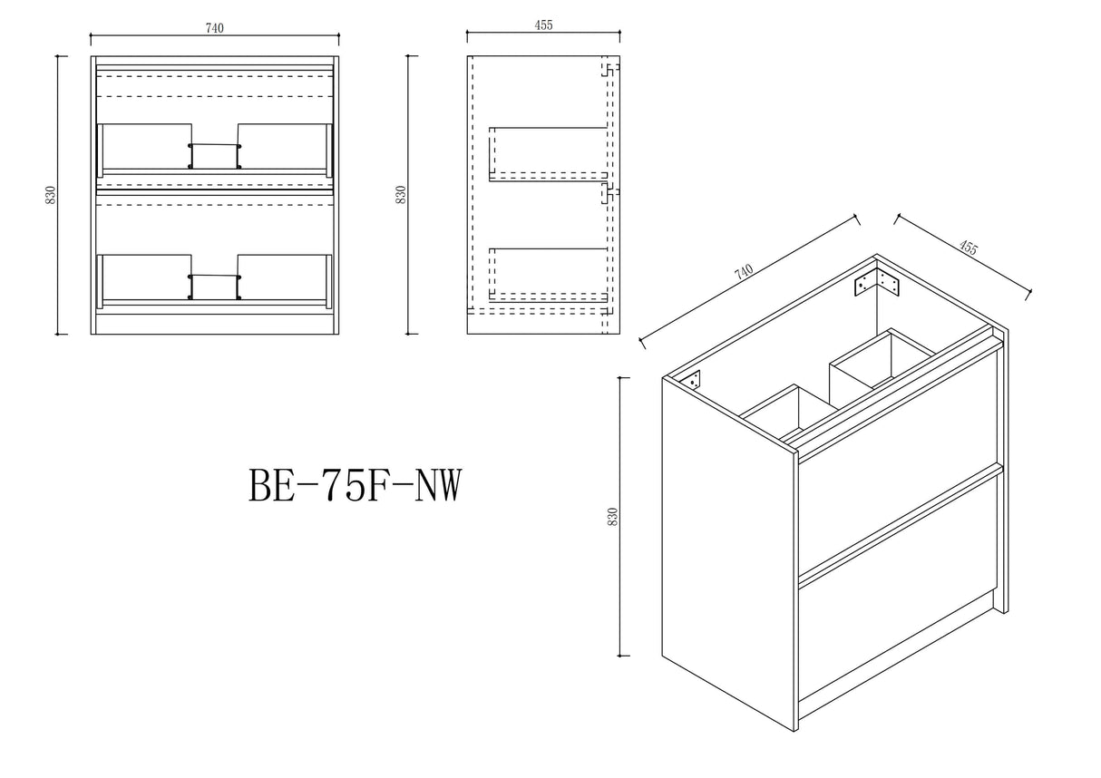 Bella 750mm Freestanding Cabinet - Notaio Walnut
