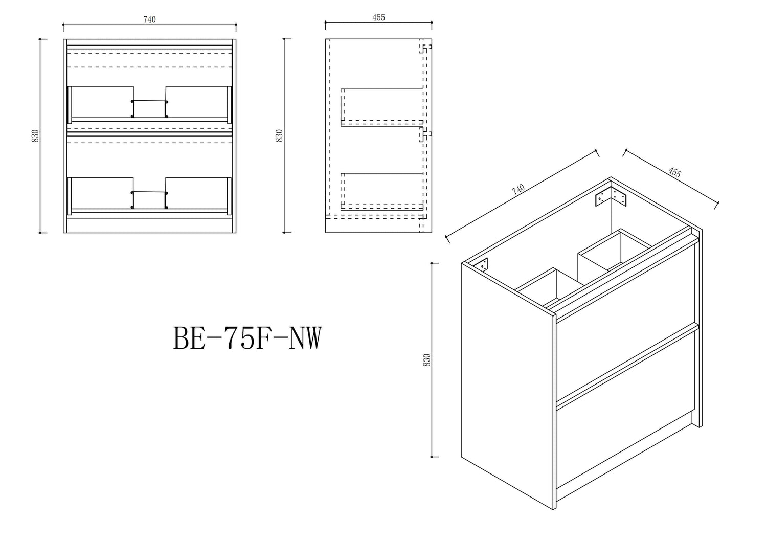 Bella 750mm Freestanding Cabinet - Notaio Walnut
