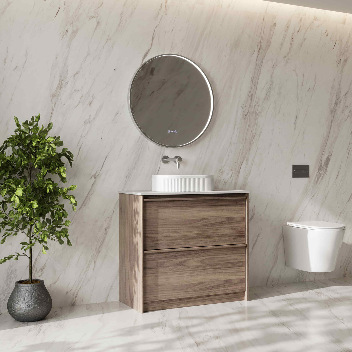 Bella 900mm Freestanding Cabinet - Notaio Walnut