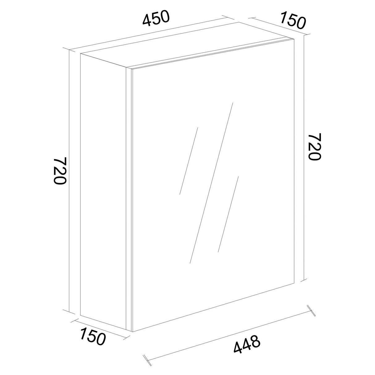 MDF Shaving Cabinet 450mm - Gloss White