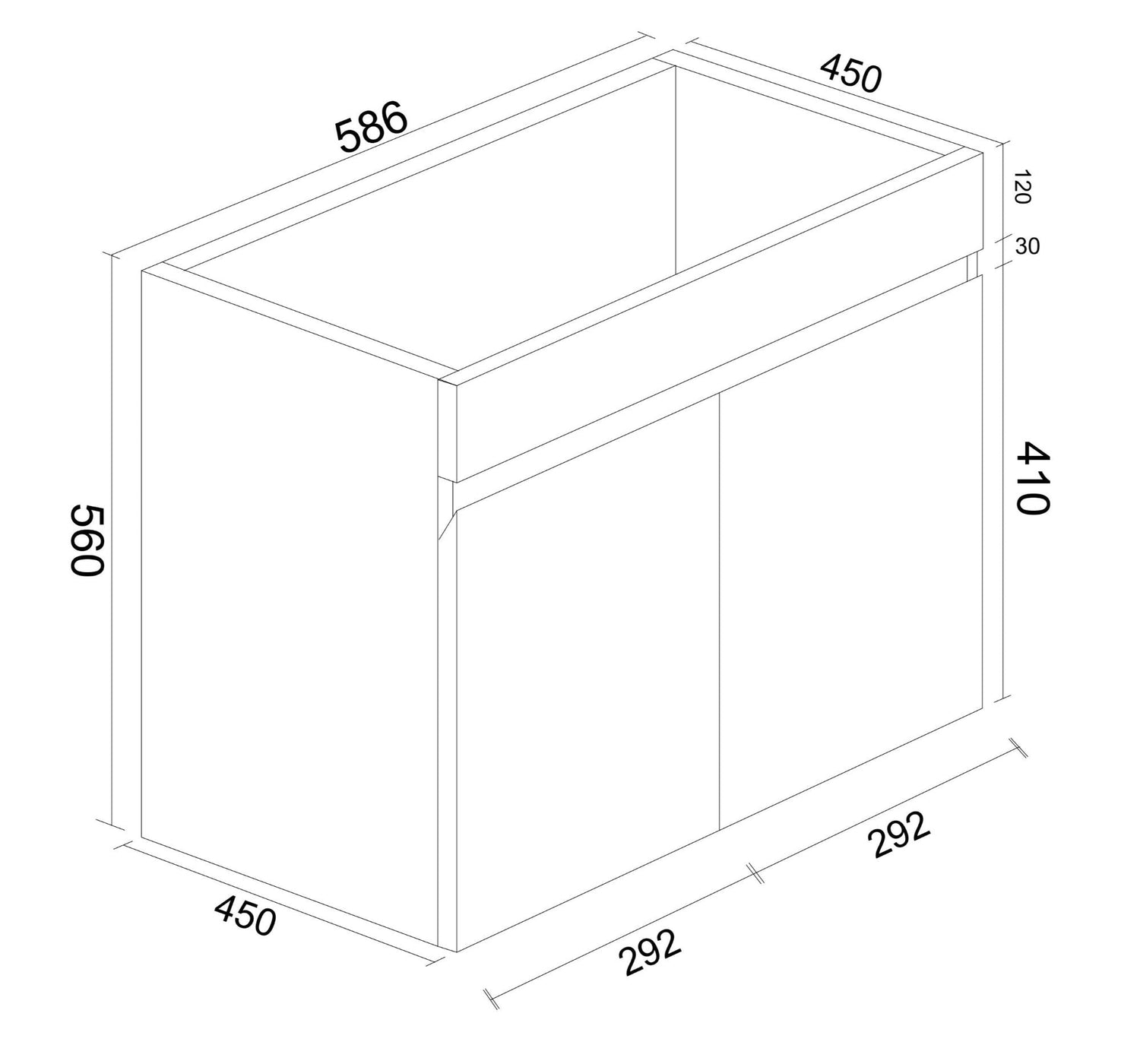 BIANCA 600mm PVC Wall-Hung Vanity