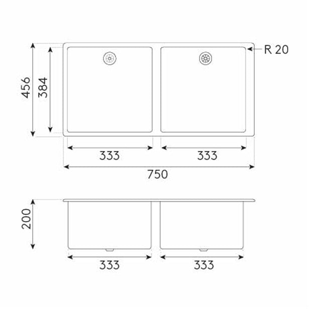BLAUPUNKT GAVIA DOUBLE BOWL SINK (GRANITE)