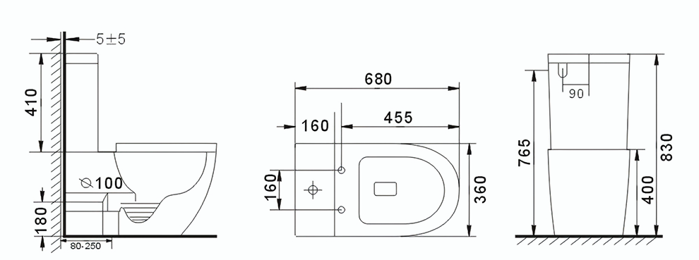 Bagno D'Oro Brooks Tornado Rimless Silent Flush Toilet Suite