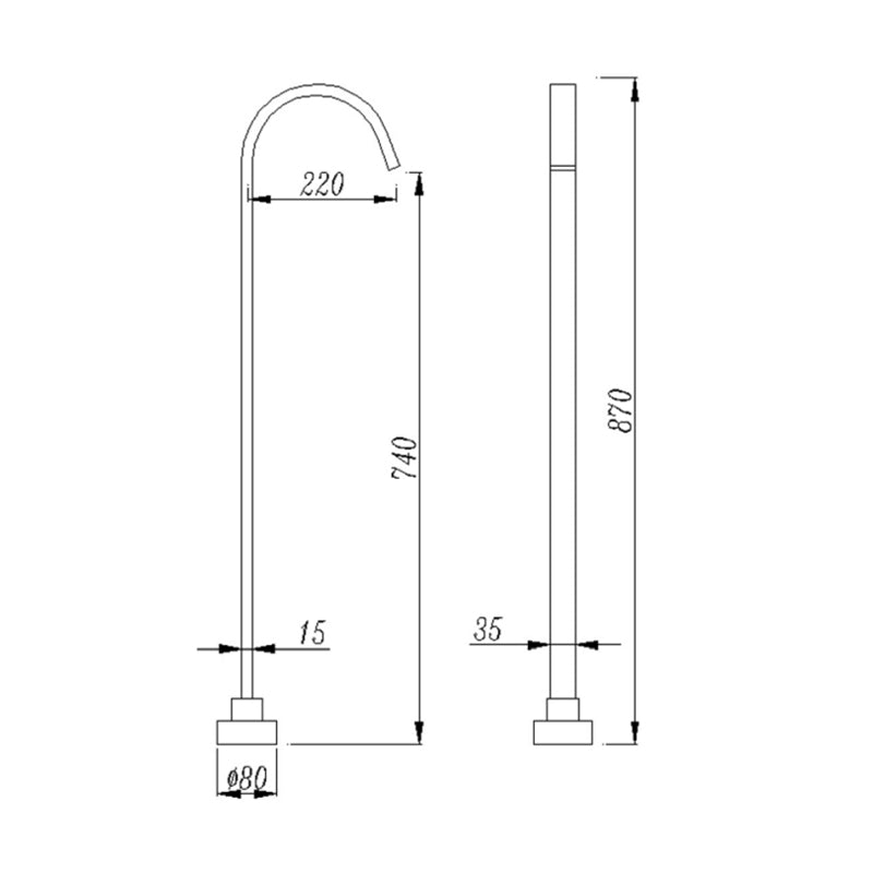 Cavallo Chrome Free Standing Spout