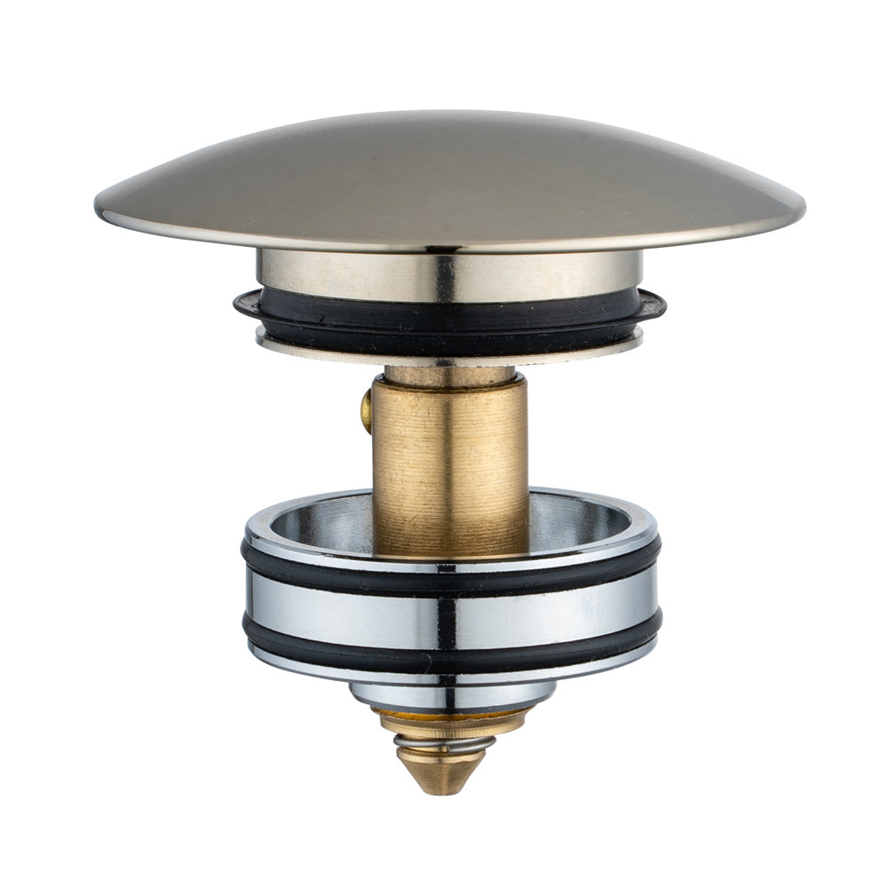 40mm Brushed Nickel Pop Up Waste Universal Non Overflow