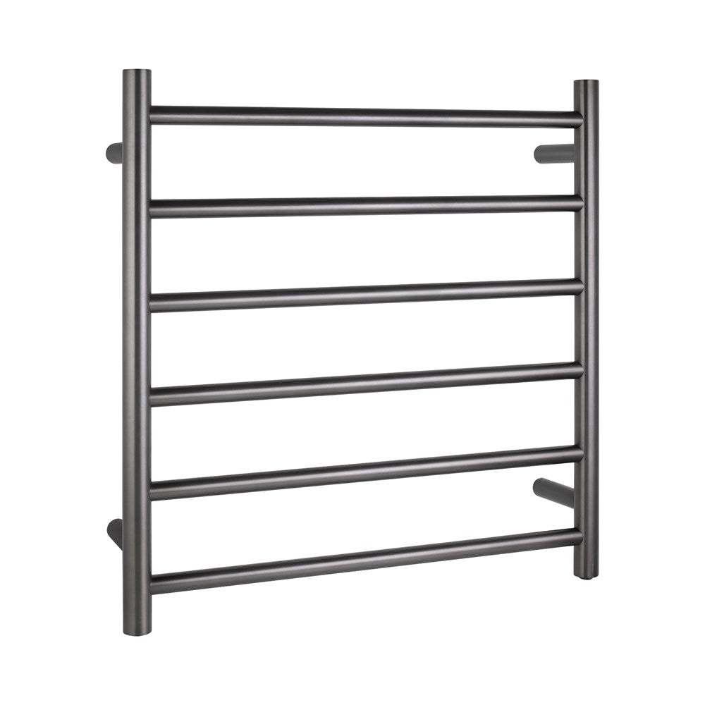 Brushed Gunmetal Heated Towel Rack 6 Bars