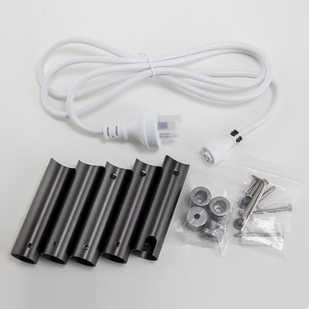 Brushed Gunmetal Heated Towel Rack 6 Bars