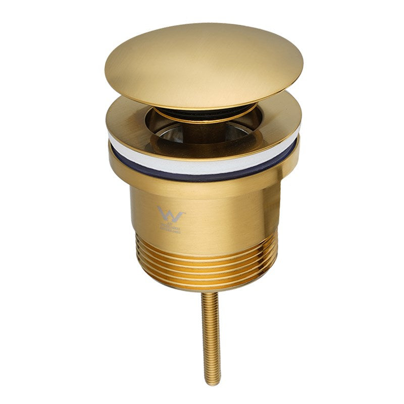 40mm Brushed Brass Pop Up Waste Universal Non Overflow