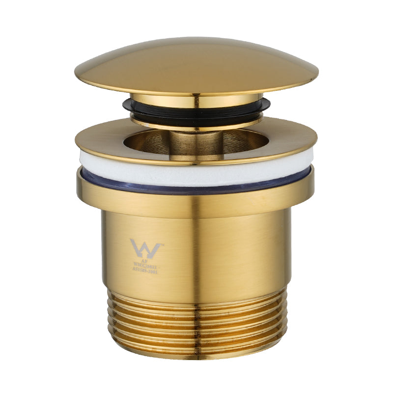40mm Brushed Brass Pop Up Waste Universal Non Overflow