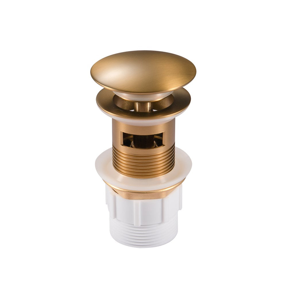 32mm Brushed Brass Pop Up Waste Overflow