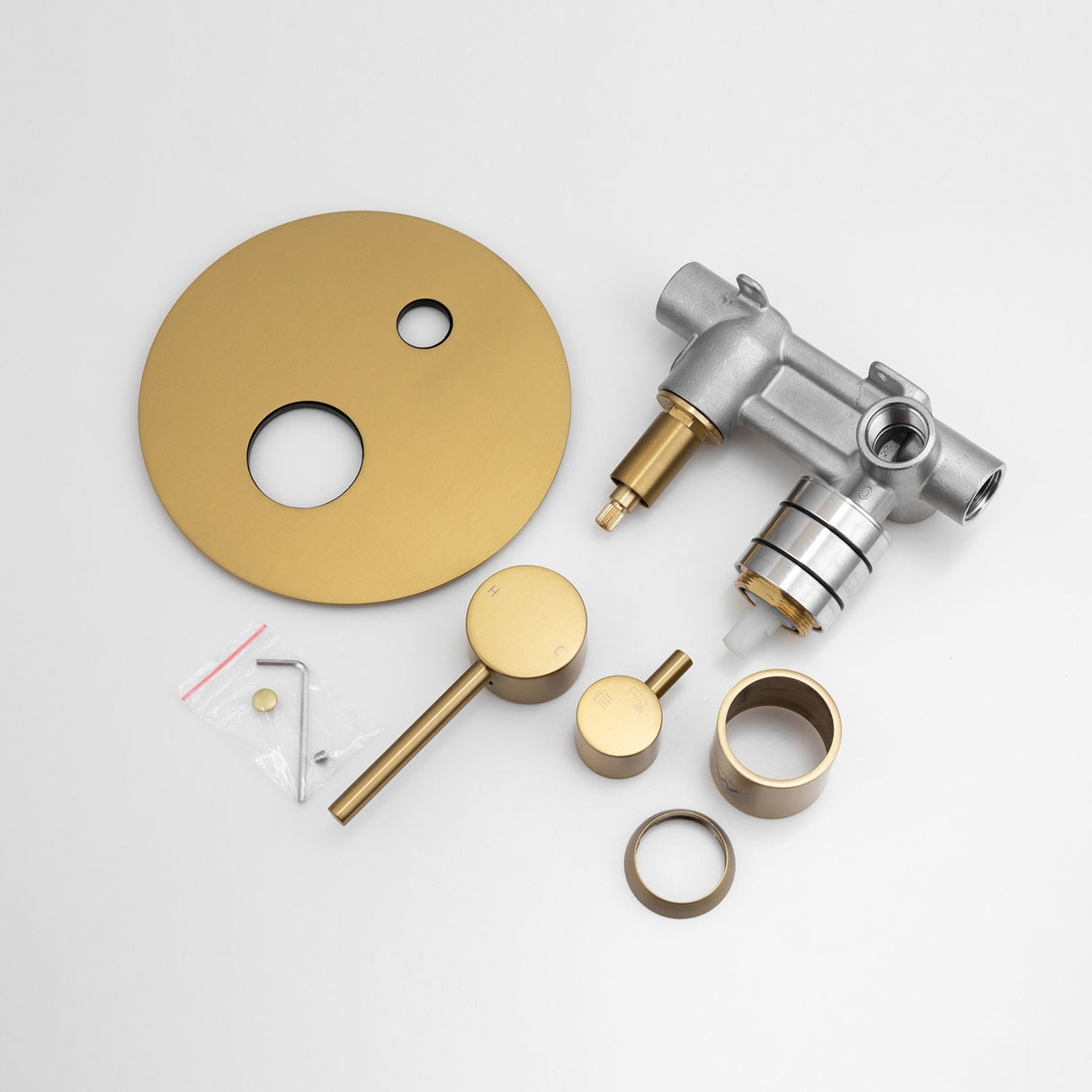 LUCID PIN - Brushed Brass Diverter Mixer