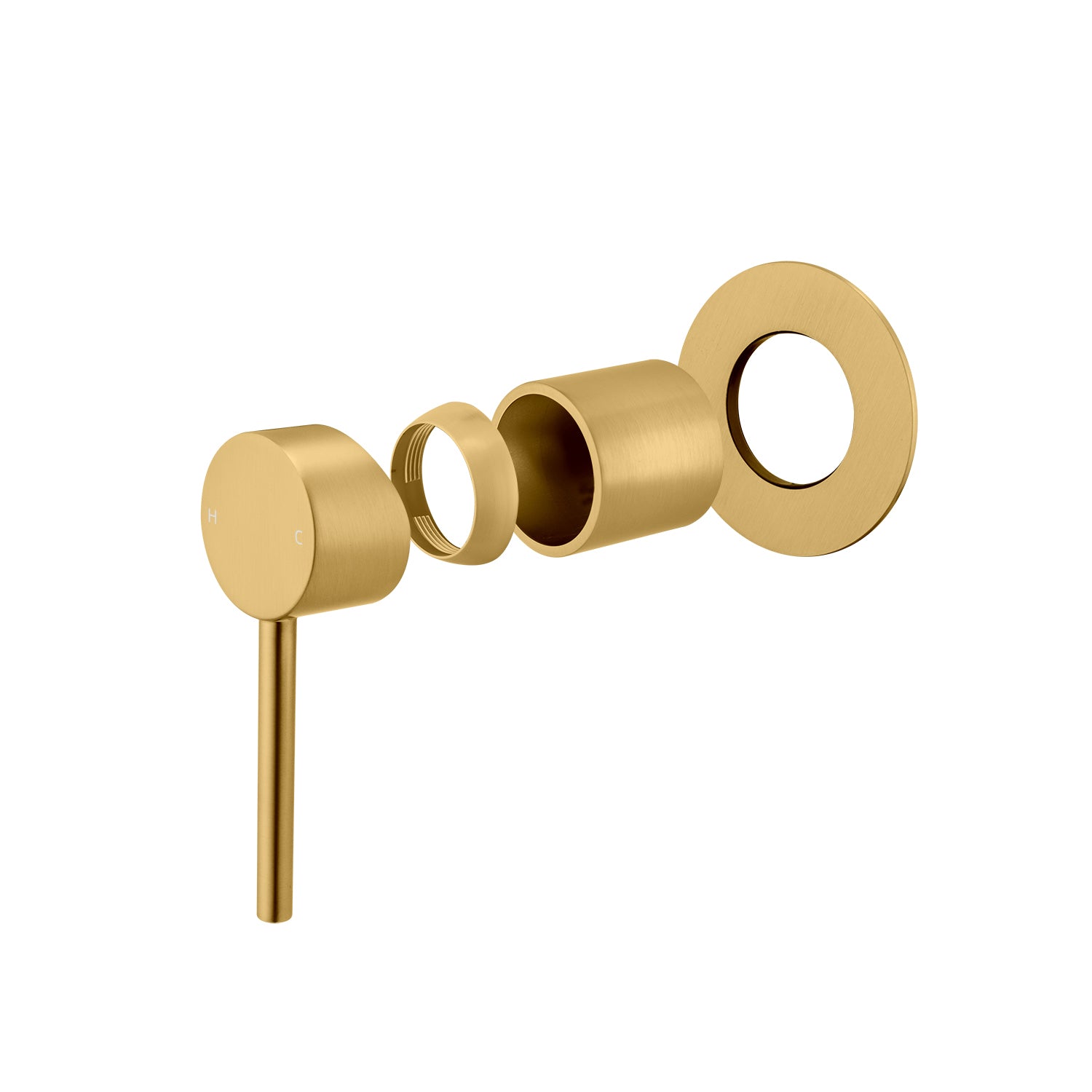 LUCID PIN - Brushed Brass Wall Mixer