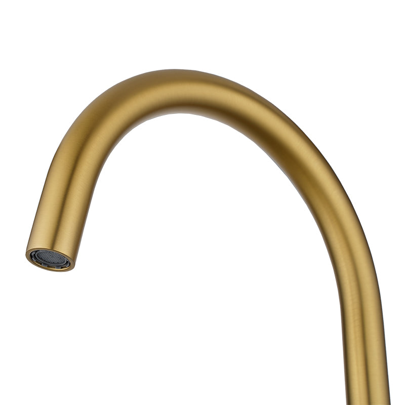 MOON - Brushed Brass Swivel Basin Mixer