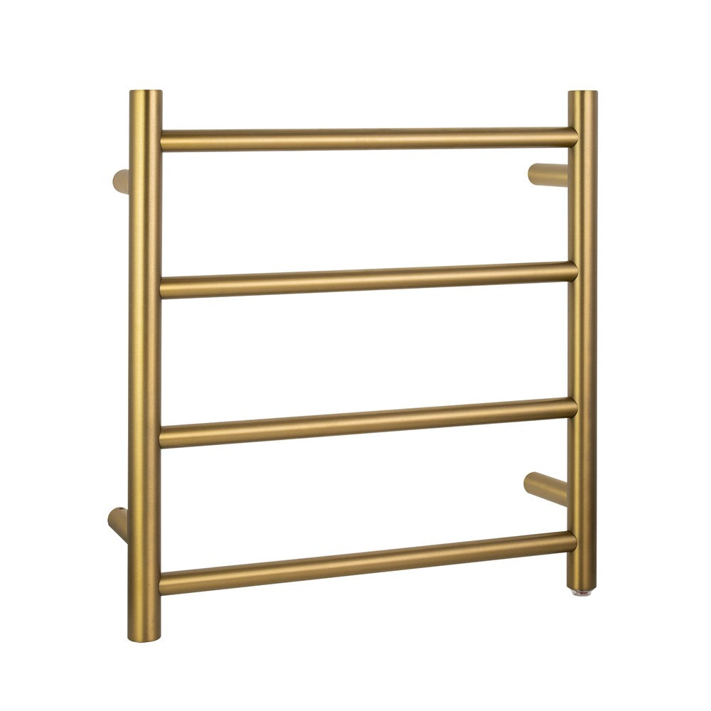 Brushed Brass Heated Towel Rack 4 Bars