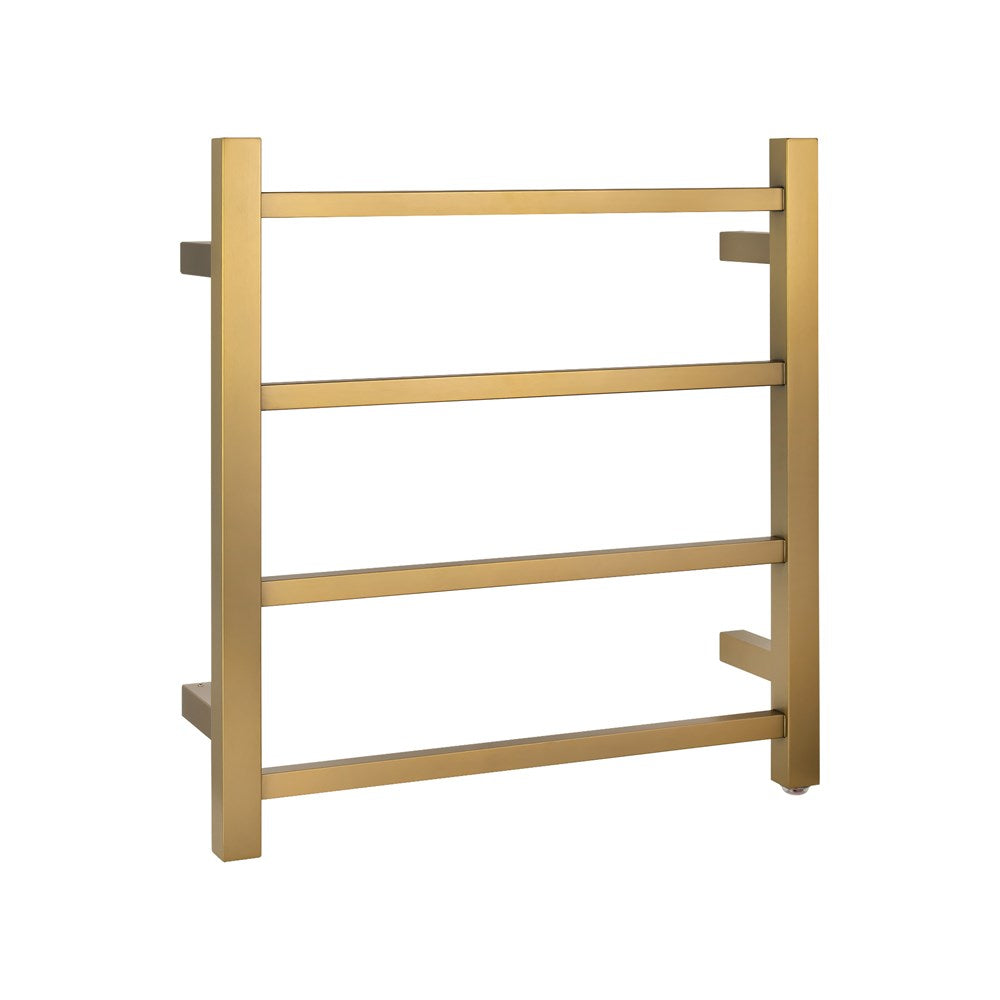 Brushed Brass Heated Towel Rack 4 Bars