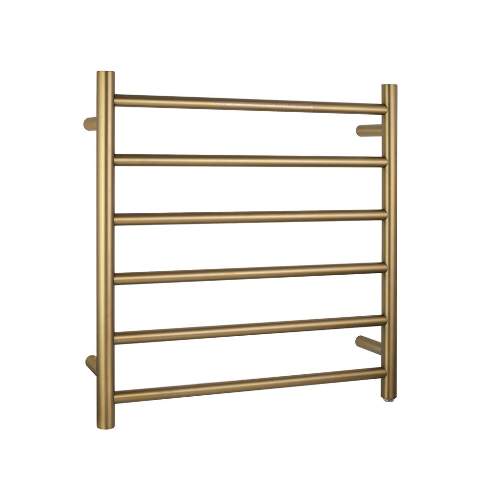 Brushed Brass Heated Towel Rack 6 Bars