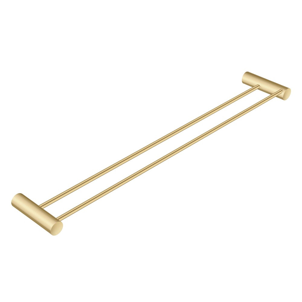 600mm Brushed Brass Double Towel Rail