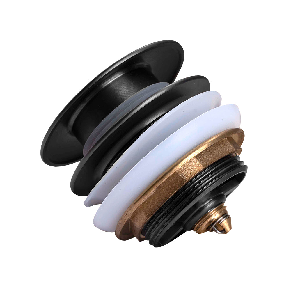 40mm Matt Black Bathtub Pop Up Waste Non Overflow