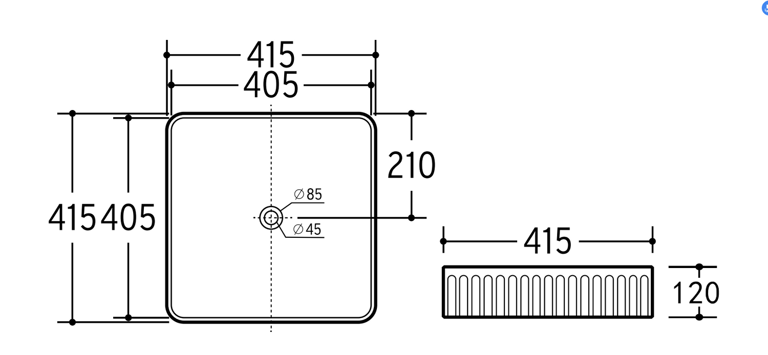CA415SQ Above Counter Basin