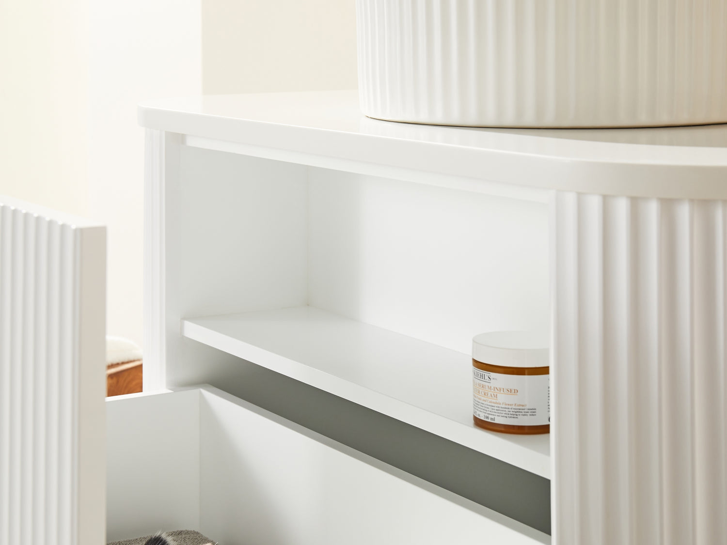 Avalon Curved Wall Hung Fluted Vanity 740X493X470MM