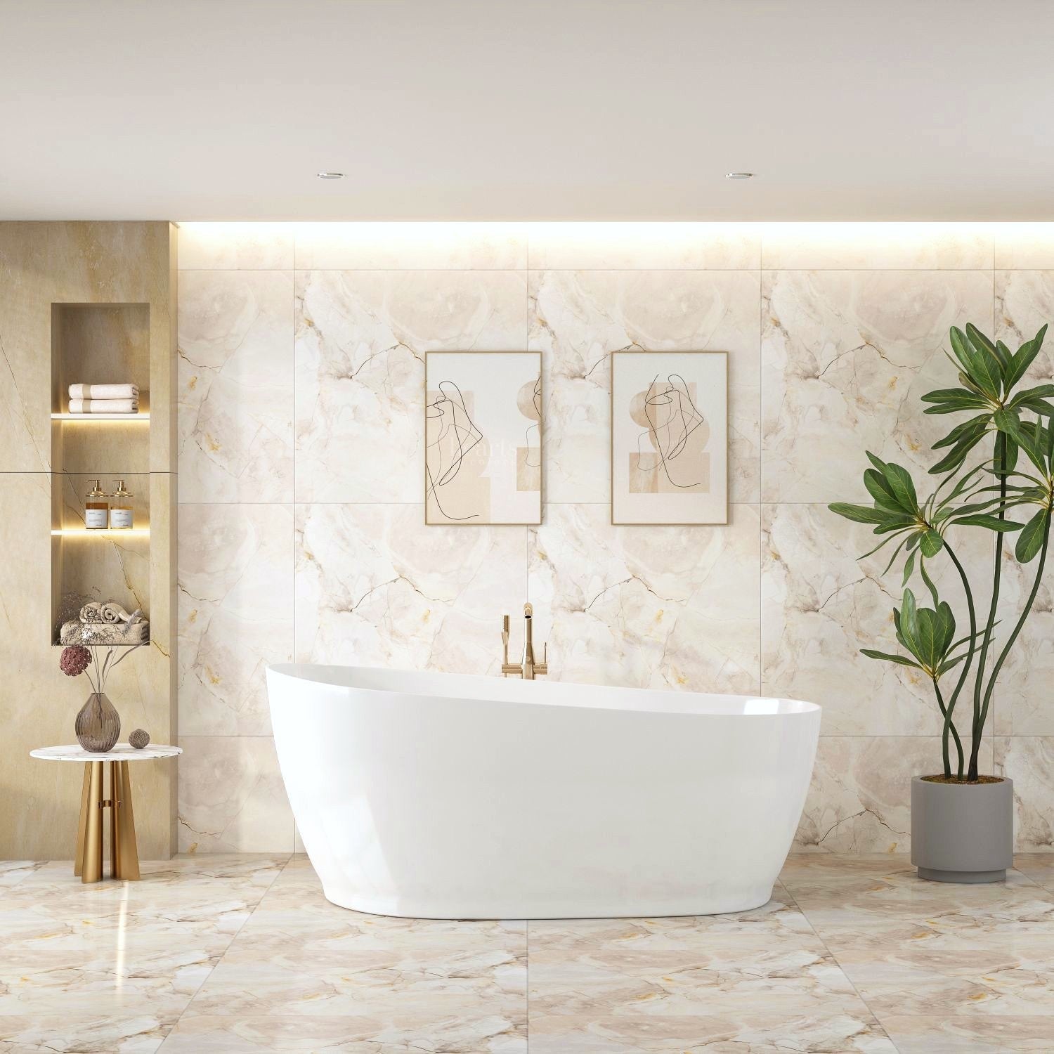 Cannes Freestanding Bathtub - Matt White