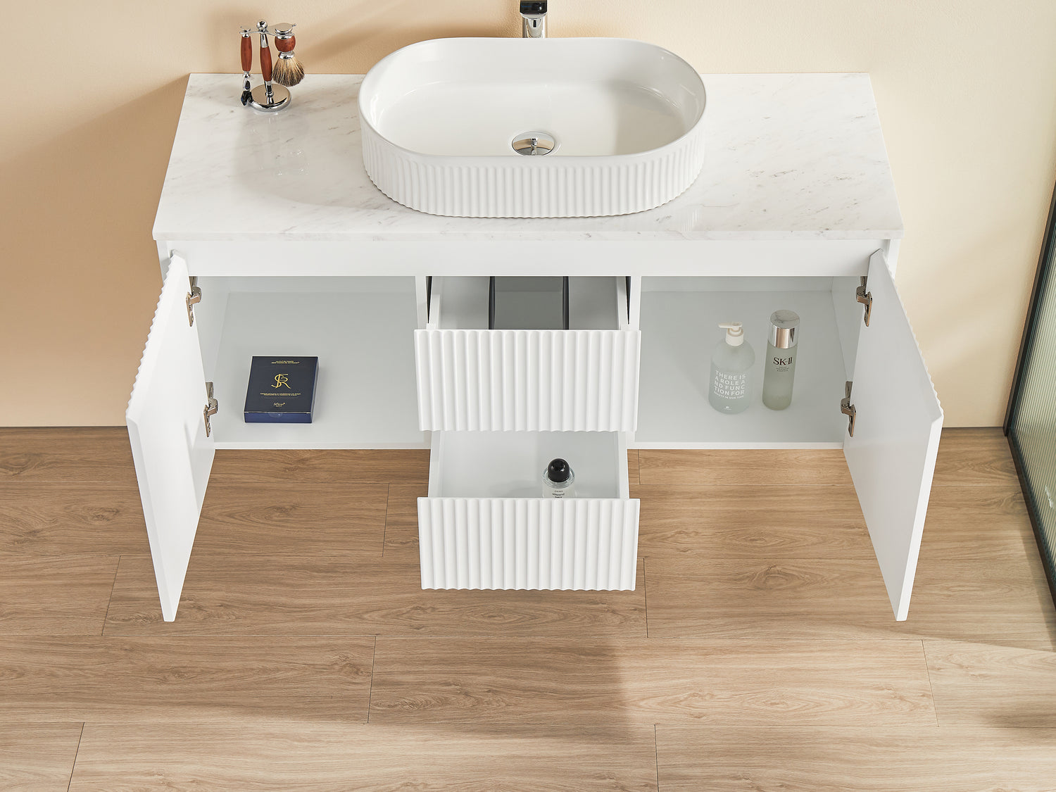 Brindabella Wall Hung Fluted Vanity 1200X455X480MM