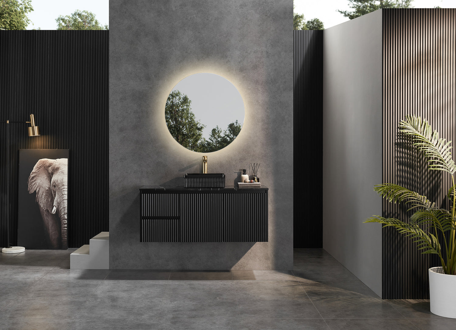 Brindabella Wall Hung Fluted Vanity 1200X455X480MM