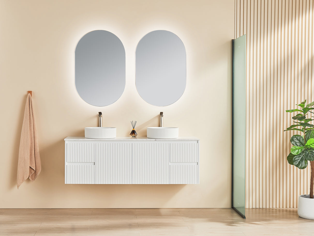 Brindabella Double Bowl Wall Hung Fluted Vanity 1500X455X480MM