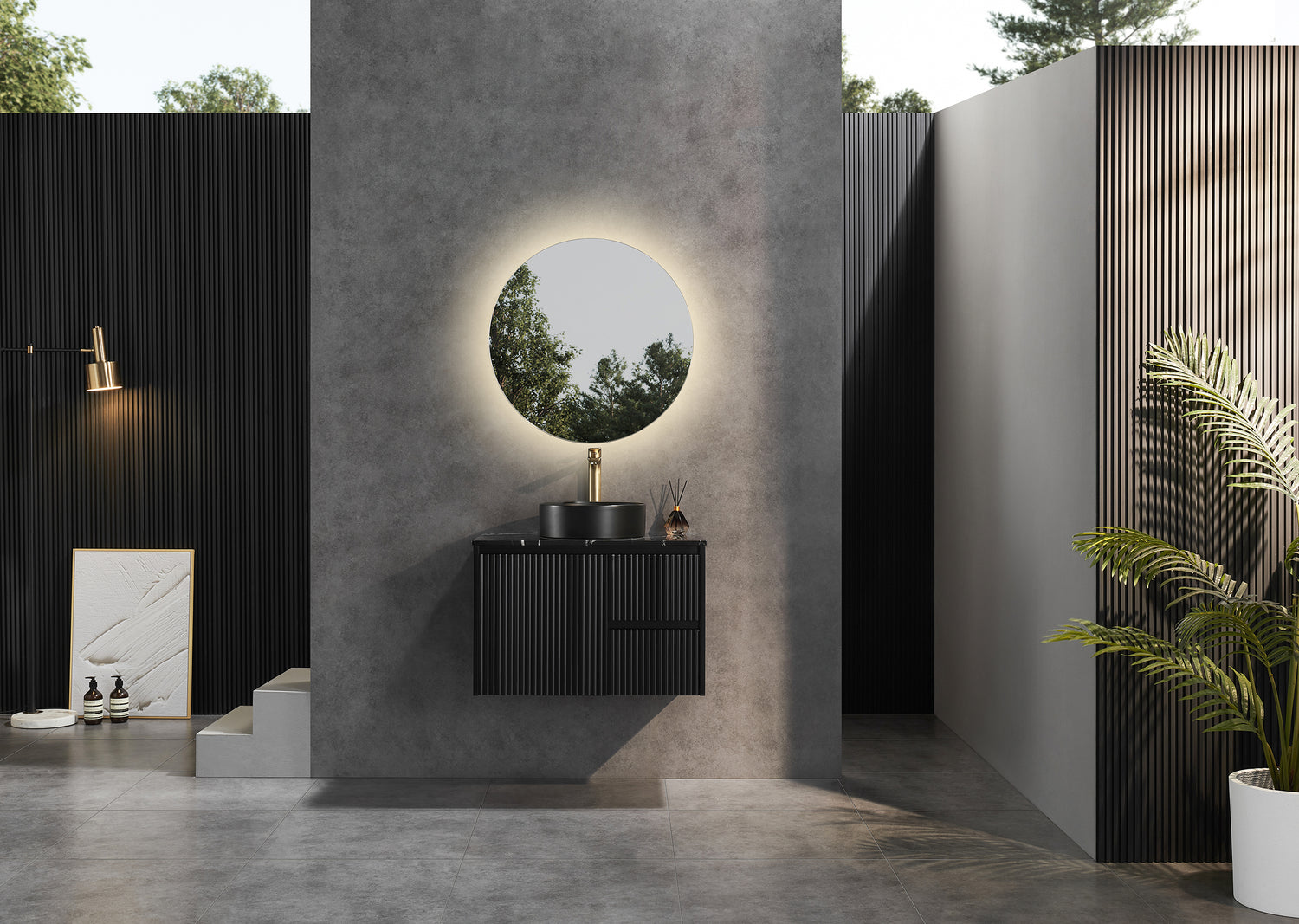 Brindabella Wall Hung Fluted Vanity 750X455X480MM