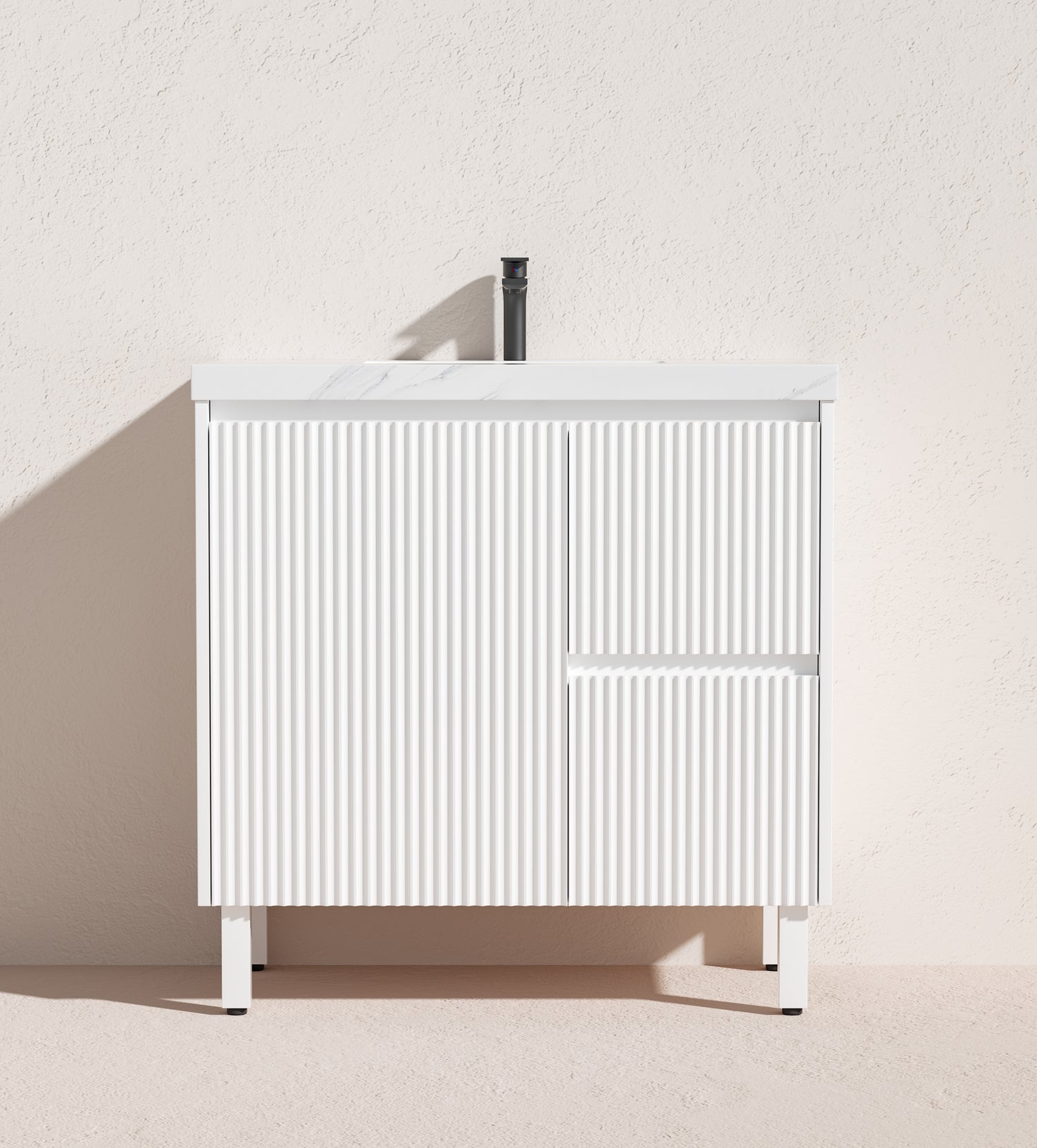 Brighton Free Standing Fluted Vanity 900X455X860MM