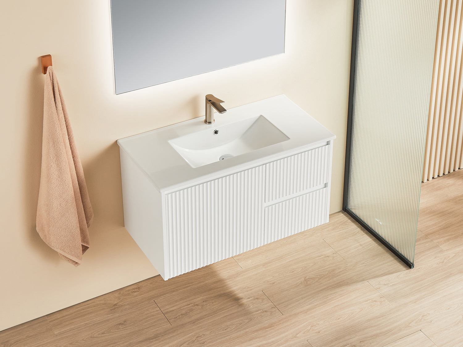 Brindabella Fluted Wall Hung Fluted Vanity 900X455X480MM